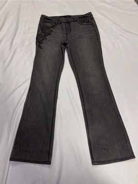 White House Black Market Gray Embroidered Flare Jeans Lot I